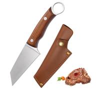 Doklasu Japanese Small Chefs Knife 4 inch Full Tang Kitchen Knvies Handmade Forged High Carbon Steel BBQ Knife with Sheath and Wooden Handle