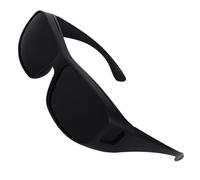 DOKOMUCHOS Super Dark Black Lenses Fit Over Wraparound Sunglasses, UV Protection, Shades, Migraines, Sensitive Eyes, Sunglasses, black, Medium