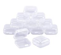 Dokpav 12pcs Square Mini Clear Plastic Bead Storage Containers, small plastic containers with lids, organizer Box Case for Pills,Herbs,earplug,Bead,Jewellery Findings, and Other Small Items(3.3x3.3cm)