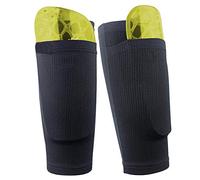 Dokpav Football Shin Guard Socks Sleeves Double Layer Mesh Breathable for Football Games Beginner Elite Athlete Running Jogging - Children Teenagers Boys Girls Men Women- No Shin Pads (Child-Black)