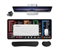 Dokpav XXL Mouse Mat with Excel Shortcuts German 900 x 400 x 2 mm | Desk pad with wrist rest for keyboard and mouse for office and home (German)