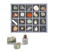 DOKTOR FUN - Minerals of the World Classic Collection - Collection of Minerals, Rocks, and Gemstones for Kids and Collectors - Science Kit for Ages 8 and Up - Includes 20 Pieces and Display Case