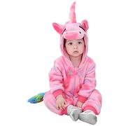 Doladola Baby Boys Girls Flannel Animal Hooded Unicorn Rompers Toddler's Jumpsuits Infant Outfit(3-4 Years,Star Unicorn)