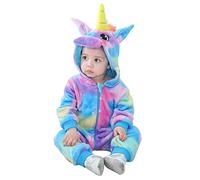 Doladola Baby Boys Girls Flannel Animal Hooded Unicorn Rompers Toddler's Jumpsuits Infant Outfit(3 Months,Multicolor Unicorn)