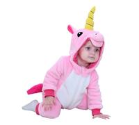 Doladola Baby Boys Girls Flannel Animal Hooded Unicorn Rompers Toddler's Jumpsuits Infant Outfit(4-5 Years,Pink)