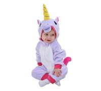 Doladola Baby Boys Girls Flannel Animal Hooded Unicorn Rompers Toddler's Jumpsuits Infant Outfit(4-5 Years,Purple)
