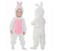 Doladola Baby Boy's Girl's Rompers Animal Hooded Onesie Toddler's Jumpsuits Autumn Winter Outfits(2-3 Years,white rabbit)