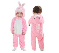 Doladola Baby Boy's Girl's Rompers Animal Hooded Onesie Toddler's Jumpsuits Autumn Winter Outfits(2-3 Years,pink rabbit)