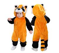 Doladola Baby Boy's Girl's Rompers Animal Hooded Onesie Toddler's Jumpsuits Autumn Winter Outfits(4-5 Years,Raccoon)