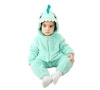 Doladola Baby's Hooded Onesie Cartoon Animal Romper Baby Loungewear Newborn Outfits Jumpsuit(3-4 Years, Green shark)