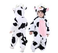 Doladola Unisex Baby Onesie Animal Cartoon Cat Jumpsuits Toddler's Hooded Rompers Outfit (3 Months,cow)