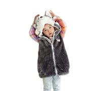 Doladola Unisex Kids Hooded Vest Plush Fashion Vest with Animal Hoodie for Boys and Girls Dress Up Costume (Husky, L)