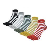 DOLAFO Women's Toe Socks Cotton Five Finger Cotton Cute Colourful Pattern Animals Fruit Pattern Novelty Sports Running Socks, 5 Pairs (UK, Numeric, 3, 8, Regular, Regular, Multicolor 1)