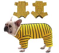 Dolahovy Dog Surgery Recovery Suit,Pet Recovery Shirt Cone E-Collar Alternative Pet Vest for Abdominal Wounds Medical Dog Bodysuit with Legs for Female Male Small Medium Dogs Cats (S, Yellow)
