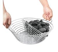 DOLAMOTY The Accessories for Big Green Egg, Ash Charcoal Basket for Large BGE, Parts for Big Green Egg, Stainless Steel Grill Ash Baskets for The Large(L) BGE and Kamado the Joe Classic(with Divider)