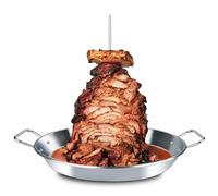 DOLAMOTY Vertical Skewer, Big Size Stainless Steel Al Pastor Skewer for Grill, Brazilian Spit Stand with 3 Removable Spikes(8''/10''/12''), Tacos Pastor, Shawarma Kebabs Smoker Oven (LM-BXKRJ-13)
