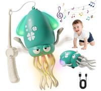 Dolanus Toys for 3+ Year Old Kids: Dancing Crawling Octopus Sensory Baby Toy, Gifts for Boys Girls Age 1 2 3 4 Years Old Birthday, Musical Squid with Light for 12-18 Months Walking Toddlers (Green)
