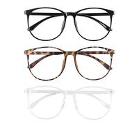 Dolarosey Blue Light Blocking Glasses Oversized Frame for Computer/Phone/Pad/Game/TV,Anti Glare Avoids Headaches Eye Strain(Black Clear Tortoiseshell)