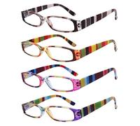 Dolarosey Reading Glasses 4 Packs Small Multicolour Frame for Womens Ladies Fashion Spring Hinge Readers (3.5)