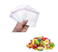 Dolaso 100pcs Reusable Self Seal Clear Cellophane Bags, 10 * 15cm, Transparent, Polyethylene (PE), Resealable, Multi-Purpose, Cooking, Storage, Gifting, Organization