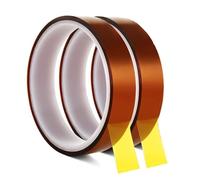 Dolaso 2 Rolls High Temperature Tape, 20mm x 33m Heat Resistant Tape Heat Tape Sublimation Heatproof for Electronics 3D Printers Sublimation, No Residue