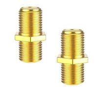 Dolaso 2 x Gold Plated Digital TV Coupler with Screw On Threads F-Connector Threaded Type Male Cable Lead Joiner or Gender Changer Satellite Dish or Virgin Media Freesat Roof Top Antenna Aerial Wires