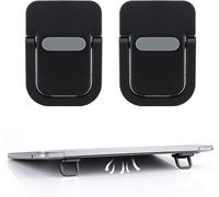 Dolaso 2PCS Portable Keyboard Riser, Invisible Computer Keyboard Stand Self Adhesive Laptop Stand Mini Computer Feet for Desk Computer Keyboard Stand Laptop Holder with Anti slip Silicone(Black)