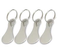 Dolaso 4 Pcs Stainless Steel Shopping Cart Token, Shopping Trolley Release Key, Coin Keychain with Key Ring