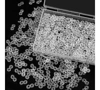 Dolaso 500 Pieces Rubber Band S Clips Loom Band Clips Plastic Connectors Refills for Loom Bracelets (Clear)