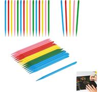 Dolaso 50Pcs Wooden Scratch Art Sticks, 4.7 Inch Heavy Duty Colored Craft Sticks for Scratching Drawing, 5 Colors