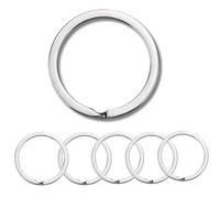 Dolaso 6 Pack 32mm Large KeyRings Heavy Duty for Keychain Hoops,Key Ring Round Metal Split Rings,Key Rings Hoops,Silver Keyring Loop Keyring Connector,Jewellery Making Craft DIY Accessory