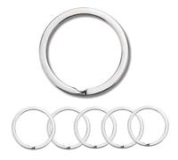 Dolaso 6 PCS 32mm Large KeyRings Heavy Duty for Keychain Hoops, Car Keys & Home Keys, Key Rings are Suitable for Men & Women