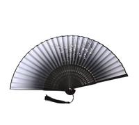 Dolaso Black Silk Fabric Hand Fans, Chinese Fan, Folding Hand Fan Handheld Fan for Wedding, Preference, Performance, Dancing,Home Decoration