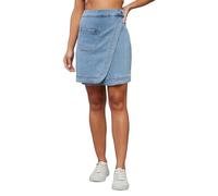 Dolce Crudo Women's Regular High Rise Clean Look Above Knee Stretchable Denim Skirt, Light Blue, M
