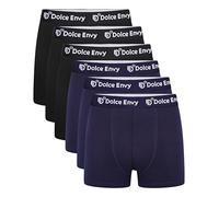 DOLCE ENVY Men's Boxer Same Waist Band Comfort Soft Underwear Shorts Soft Knit Moisture-Wicking (UK, Alpha, S, Regular, Regular, 3 BLACK, 3 NAVY)