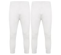 DOLCE ENVY Men's Thermal 2 Pack Long John Bottom Trouser Warm Base Layer for Winter Suitable for Daily Use High-Performance Bottom Trouser (Medium, White)