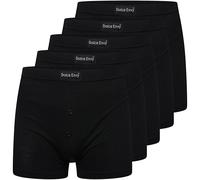 DOLCE ENVY Pack of 5 Men's Boxer Shorts Everyday Comfort Cotton Rich Trunks Underwear Stretch Moisture-wicking and Breathable. (UK, Alpha, M, Regular, Regular, BLACK)
