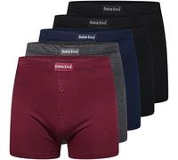 DOLCE ENVY Pack of 5 Men's Boxer Shorts Everyday Comfort Cotton Rich Trunks Underwear Stretch Moisture-wicking and Breathable. (UK, Alpha, M, Regular, Regular, 2 BLACK, 1 NAVY, 1CHARCOAL, 1 MAROON)
