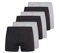 DOLCE ENVY Pack of 6 Men's Loose Fit Comfort Boxer Shorts Cotton Rich Comfort Classic Fit Stretchy Soft Breathable Underwear. (UK, Alpha, M, Regular, Regular, 3 BLACK 3 GREY)