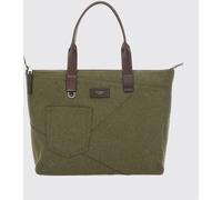 Dolce & Gabbana Adamo Green Cotton Twill Tote Bag with Leather Handles