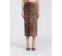 Dolce & Gabbana Animal Print Stretch-Viscose Pencil Midi Skirt - Size: 40 - female