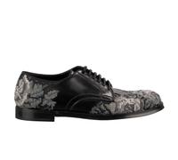 DOLCE & GABBANA Baroque Style Embroidered Derby Shoes Black Gray