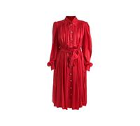Dolce & Gabbana belted pleated midi dress - Red 46