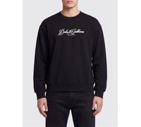 Dolce & Gabbana Crewneck Cotton Sweatshirt with Contrast Chest Logo - Size: 50 - male