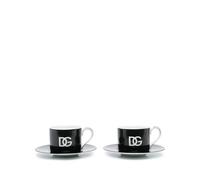Dolce & Gabbana DG-print ceramic teacups (set of 2) - Black One Size