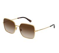 Dolce & Gabbana DG2242 02/13 Woman Sunglasses Metal Gold Brown Squared Normal Shaded