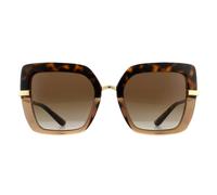 Dolce & Gabbana Woman DG4373 325613 Sunglasses Acetate Gold Brown Squared Normal Shaded