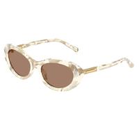 Dolce & Gabbana DG4519 346173 Woman Sunglasses Acetate White Brown Round Normal