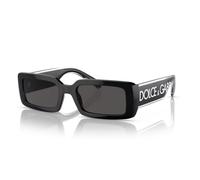 Dolce & Gabbana DG6187 501/87 Woman Sunglasses Injected Black Grey Squared Normal