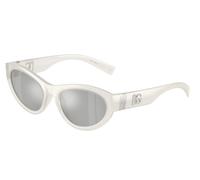 Dolce & Gabbana DG6207 30398V Woman Sunglasses Injected White Grey Cat Eye Mirror